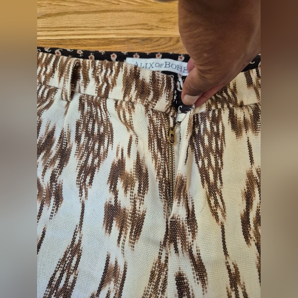 Alix of Bobemia Ezra Feather Ikat 100% Cotton Boho Chic Pant(M) - Picture 8 of 13